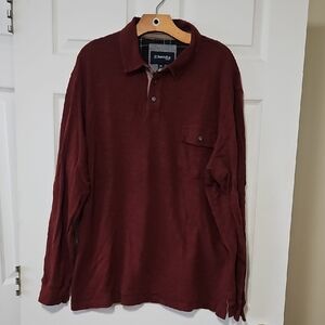 St. John's Bay Maroon Long Sleeve Polo